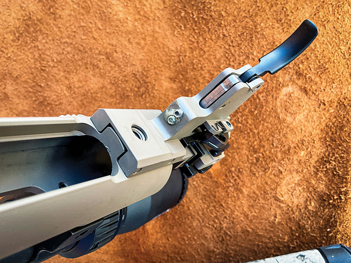 The Winchester MOA trigger is permanently attached to the receiver and has two adjustments: one for trigger overtravel, the other for trigger weight.